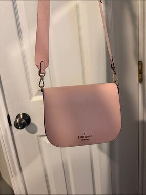 kate spade Pink Saffiano Crossbody Bag with Gold Hardware